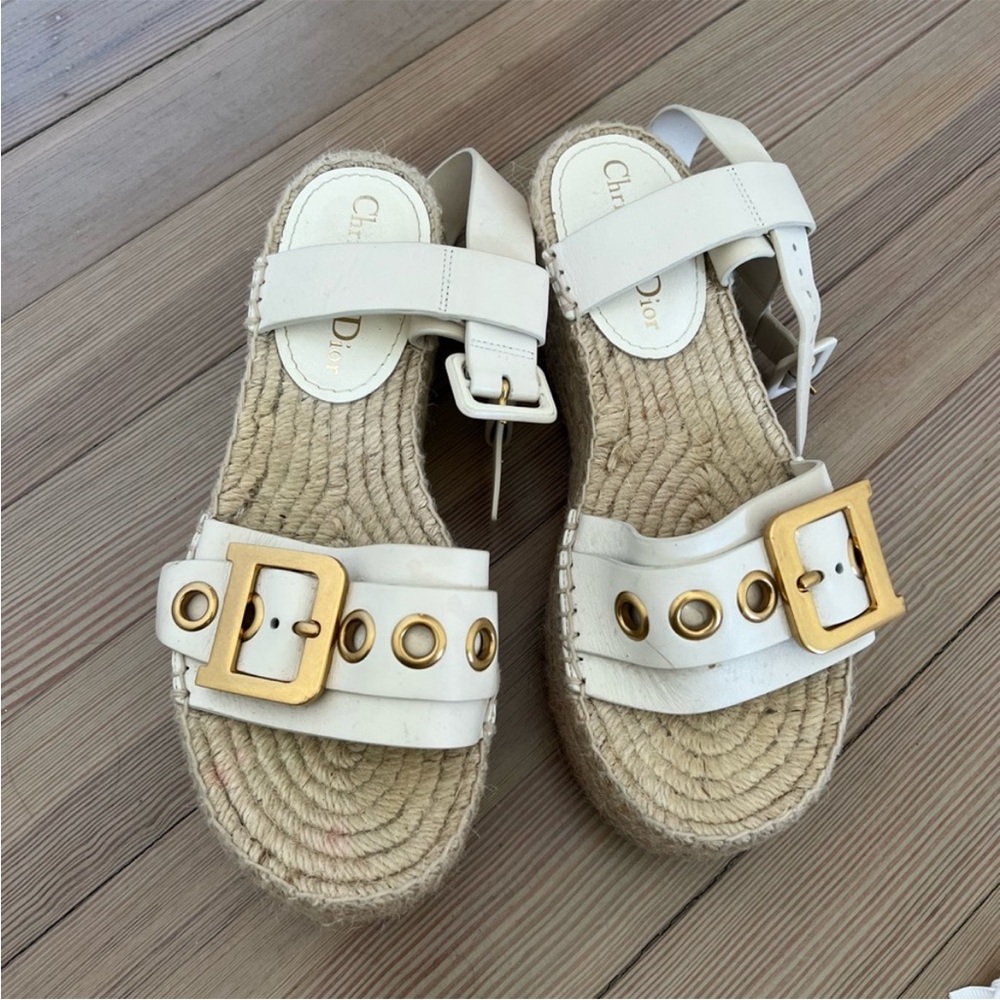 Dior White and Gold Women's Sandals
